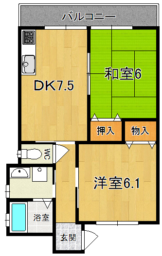 Ｒ‐16郡山ハイツⅡ 間取り図