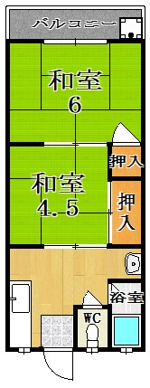 大宮ハイツ 102号室 間取り