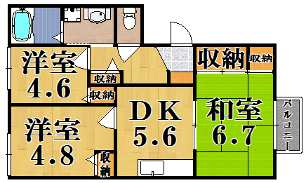 フォレスト木津 206号室 間取り