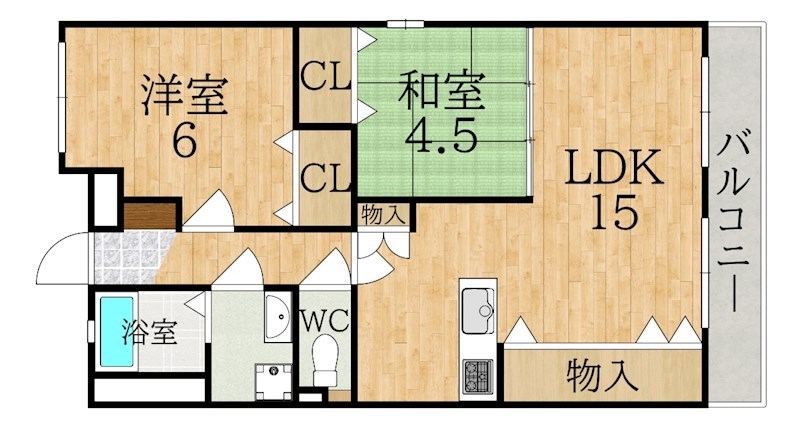 フォーレスト学園前　 102号室 間取り