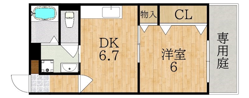 グレイス学園前 106号室 間取り