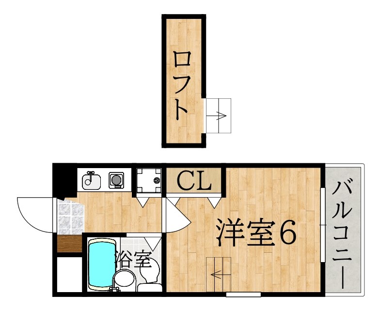 シティパレス学園前Ｐ-７ 101号室 間取り