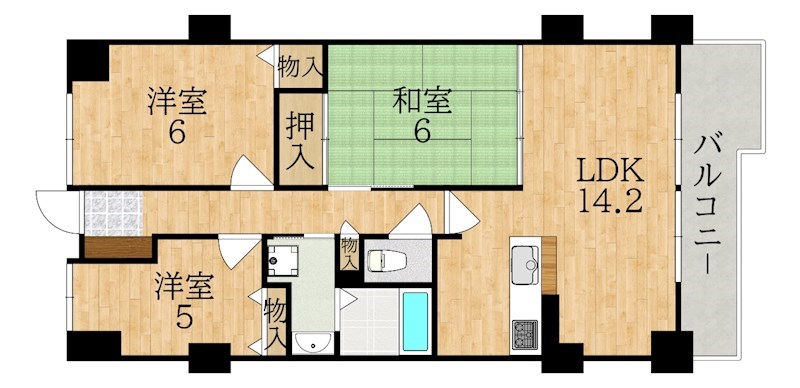 ヴィルヌーブ学園前Ⅲセンフォニ 303号室 間取り