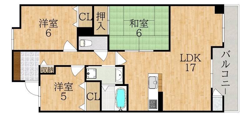 エステムコート学園前ラフィーネ 208号室 間取り