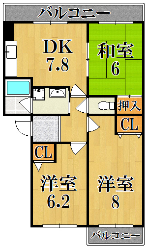 グレイス新大宮 203号室 間取り