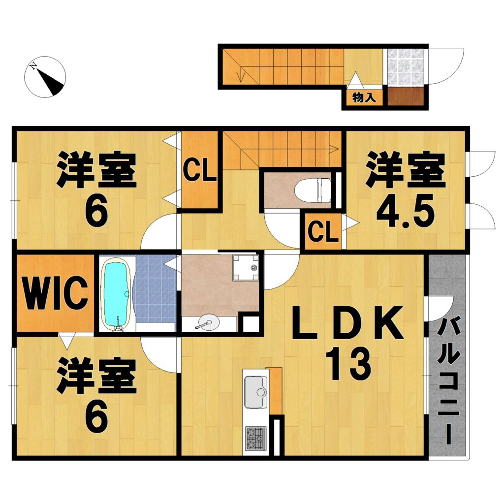 サンロード学園前 203号室 間取り