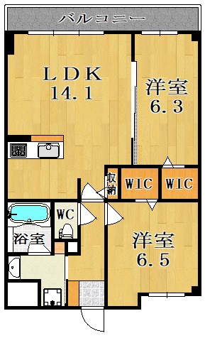 アートスクエア新大宮 203号室 間取り