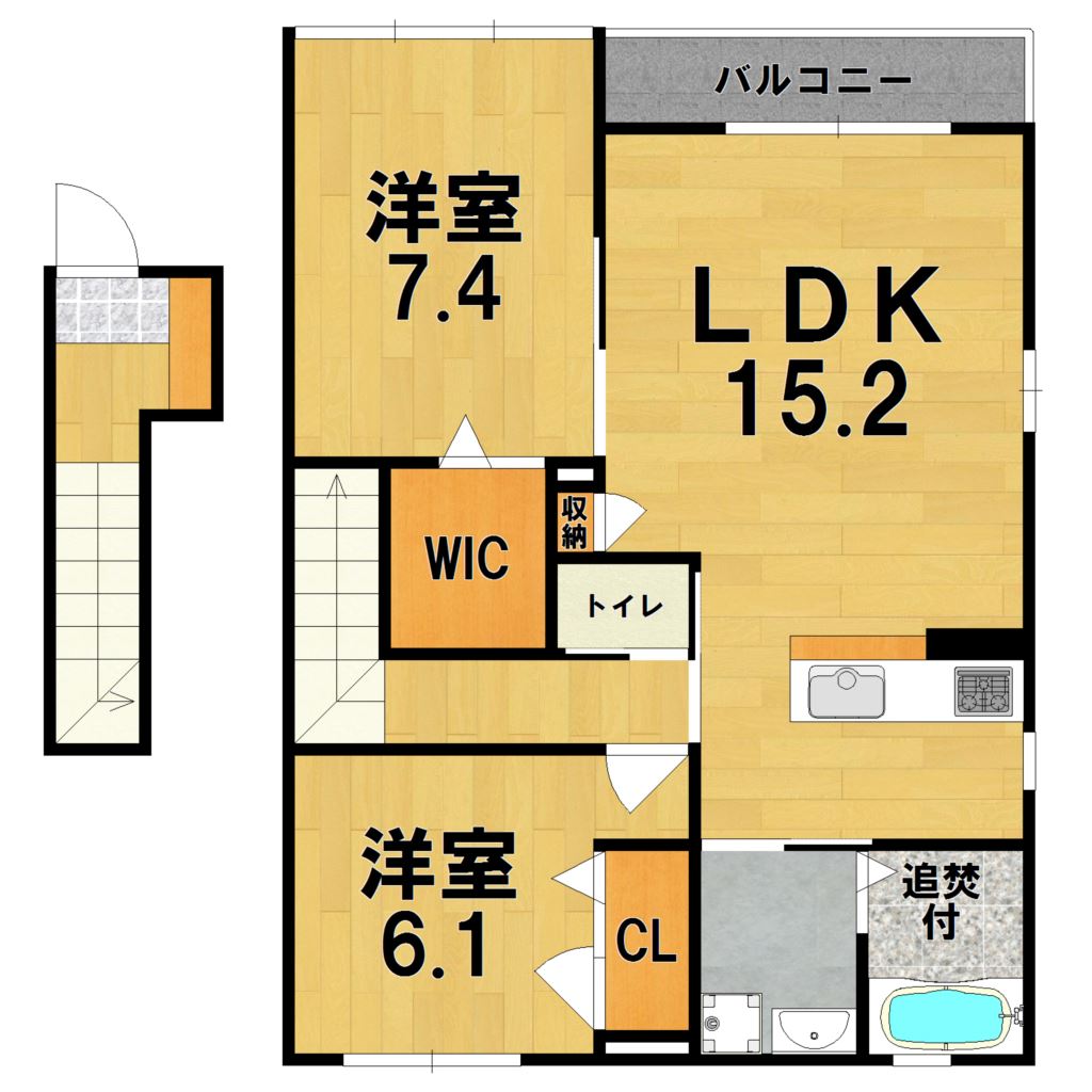 アシスト木津 A203号室 間取り