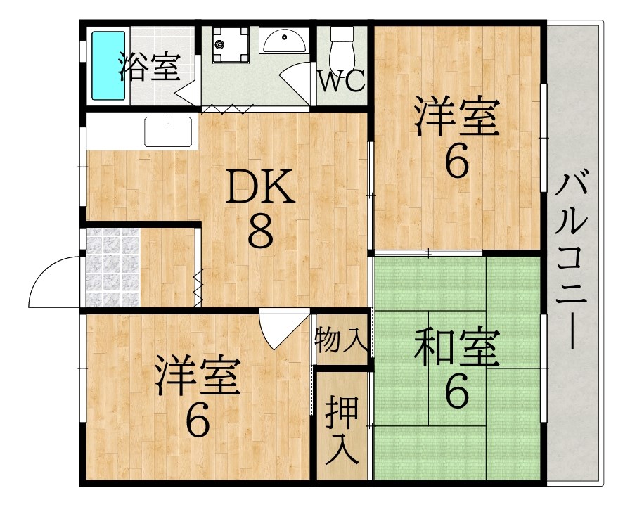 緑町ハイツ 733号室 間取り