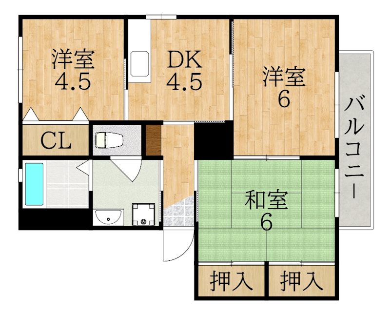 シャルム赤膚Ⅱ 間取り図