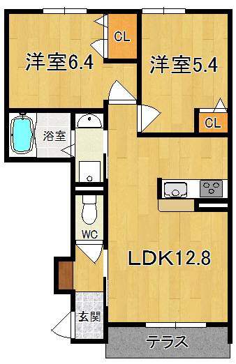 シャーメゾン石見 間取り