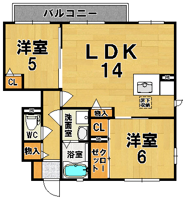 エフ・メゾン　Ｅ 102号室 間取り