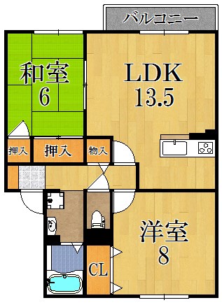 カモミール伏見　A棟 202号室 間取り