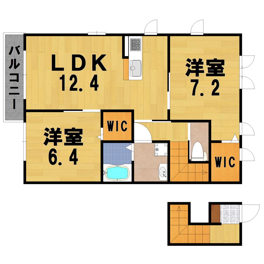 アンジュ 201号室 間取り