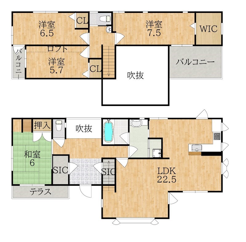 西千代ヶ丘１丁目戸建 間取り図