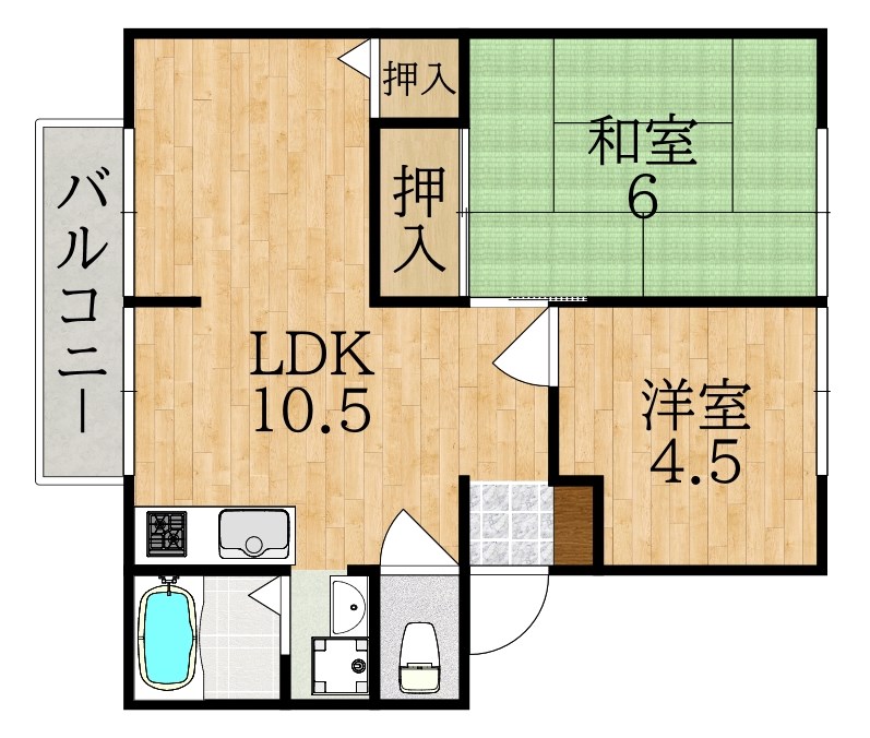 フローラ東坂 202号室 間取り