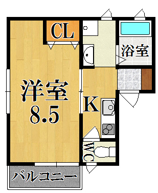 サンライズ尼ヶ辻Ｐ－１ 間取り図