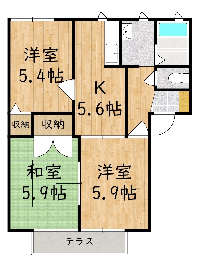 葛城ｇａｒｄｅｎｓＣ 101号室 間取り