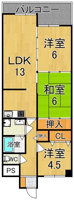 キャピタル新大宮 306号室 間取り