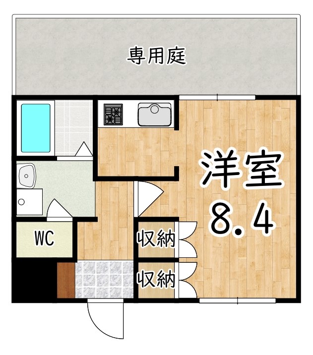 グラスコート 102号室 間取り