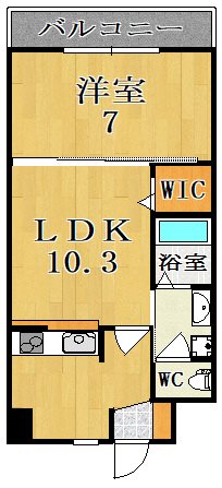 グランディス朱雀 406号室 間取り