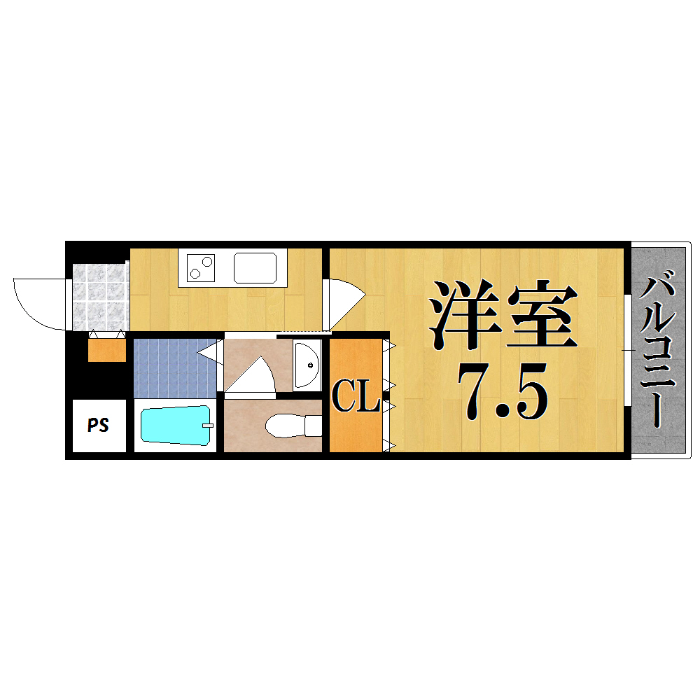 グリーンフィール大宮 705号室 間取り
