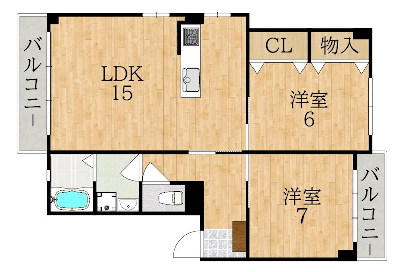 ニュー松葉マンション 206号室 間取り