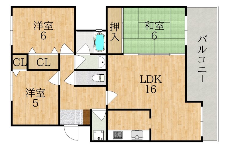 グランドメゾン学園前ガーデンヒルズ 602号室 間取り