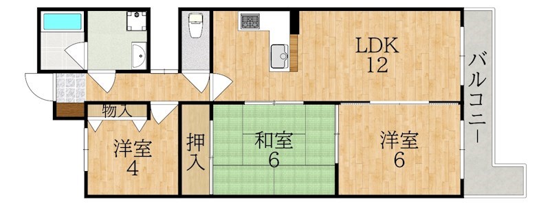 プレジール学園前 間取り図