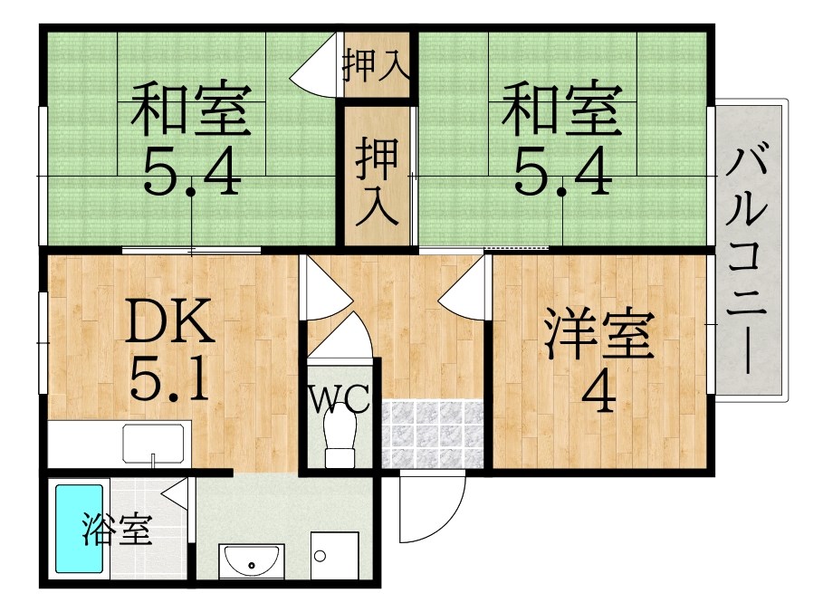 クレセール学園前Ａ棟 間取り図