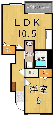 フルーツパーク 101号室 間取り