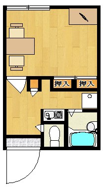 レオパレスＩＲＩＳＣＯＵＲＴ 209号室 間取り