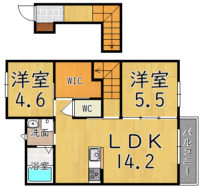 ラフィーネ三室参番館 A202号室 間取り