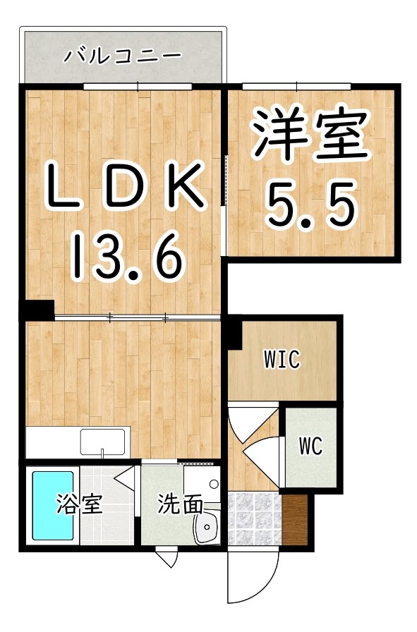 ラフィーネ三室参番館 B101号室 間取り