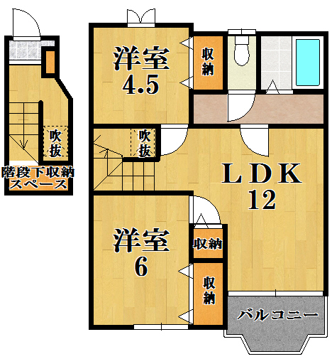 ヴィラージュみむろＣ 間取り図