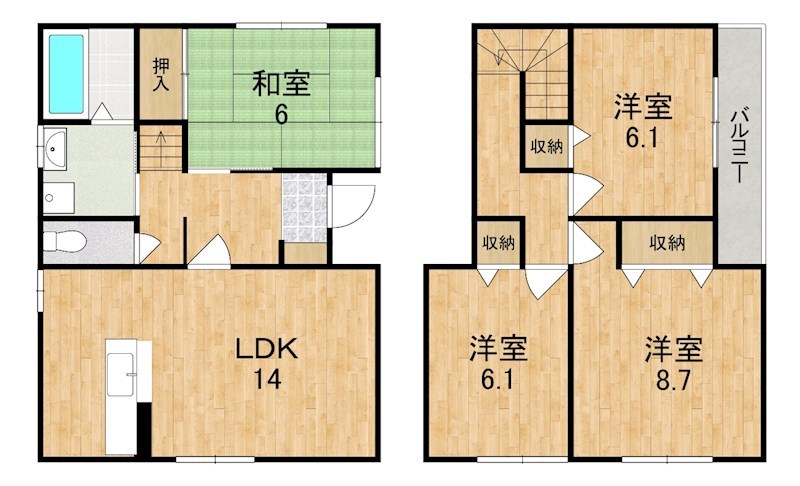 北浦様戸建　Ａ棟 間取り図