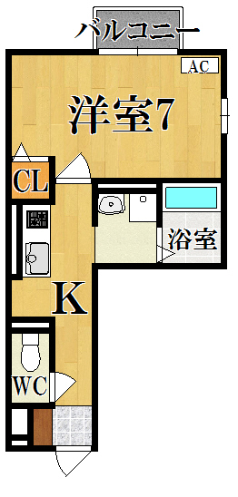 グランドゥール西大寺 208号室 間取り