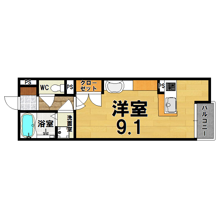レオネクストＳｍｉｌｅ 205号室 間取り
