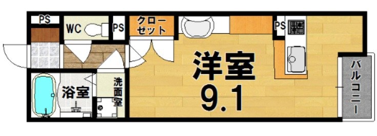 レオネクストＳｍｉｌｅ 208号室 間取り