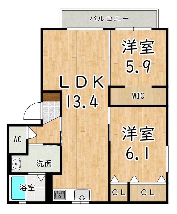 ヴィラ・ライスシャワーＡ 間取り図