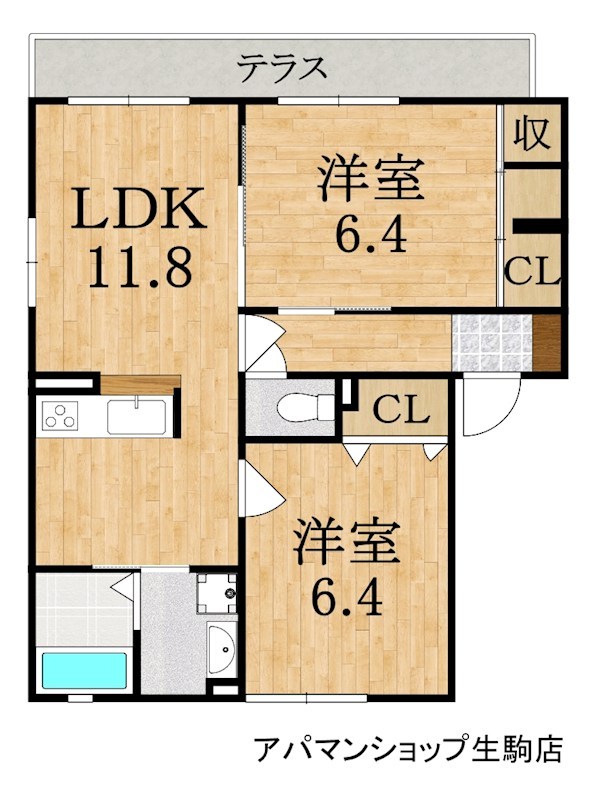 マーベラスコートⅡ 102号室 間取り