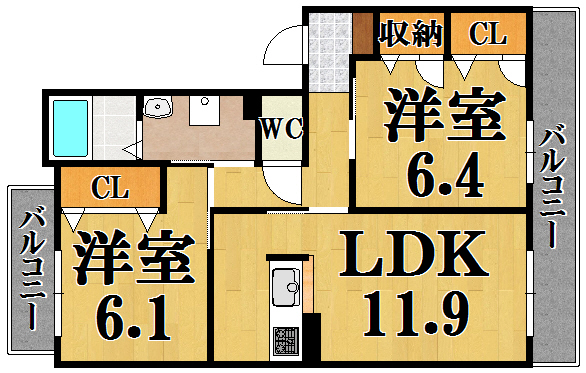 ベルフレージュ 302号室 間取り