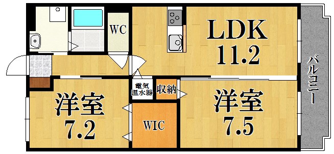 Ｒｅｌａｃｉｏｎ　Ｙｕｊ 105号室 間取り