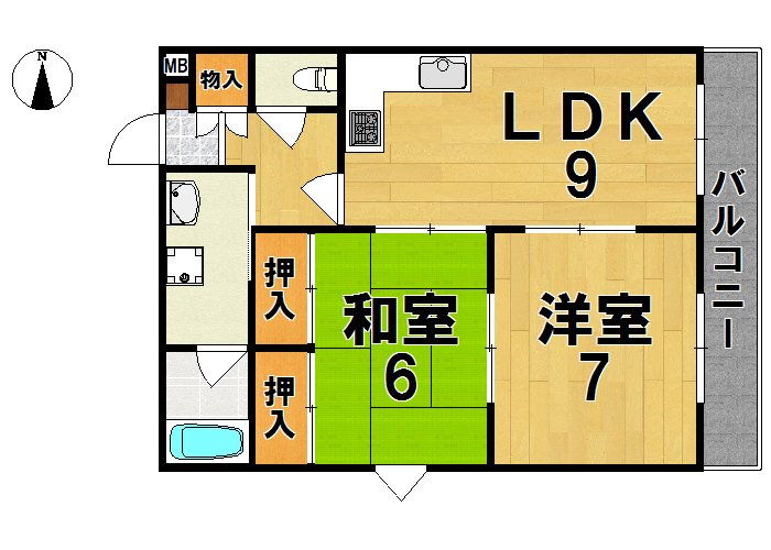 ベルコート生駒 間取り図