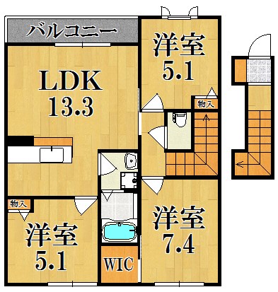 ファミールなかい 202号室 間取り