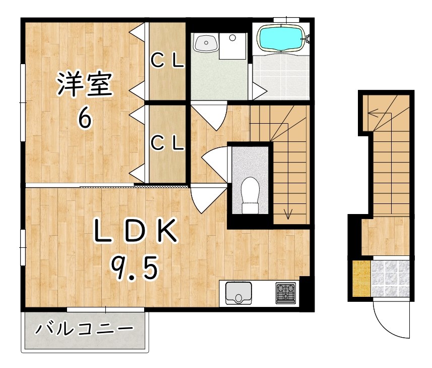 ビベール 201号室 間取り