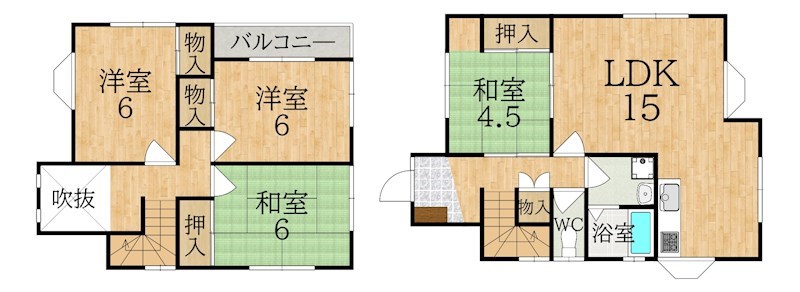 奈良市あやめ池北3丁目戸建 間取り