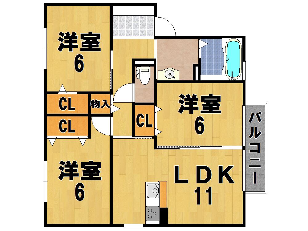 カーサーなでしこ 201号室 間取り