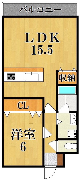 アドレ参番館 403号室 間取り