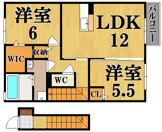 エスポワールＢ 201号室 間取り